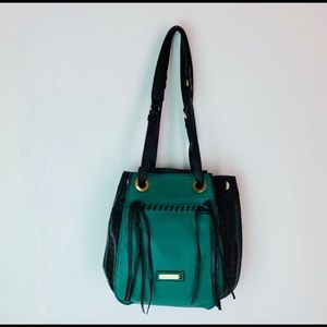 B NEW BCBG MAXAZRIA Black  & Green Satchel✨
